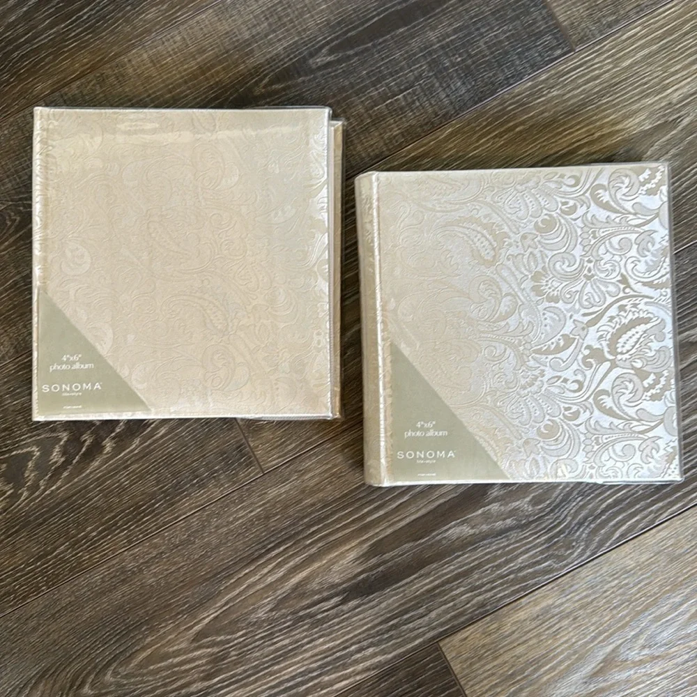 Sonoma Home Cream Paisley Photo Album - Set of 2